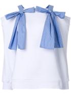 Msgm Bow Detail Sweatshirt-style Top - White