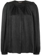 Saint Laurent Embroidered Smock Blouse - Black