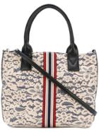 Pinko Embellished Brand Lace Tote Bag - Blue