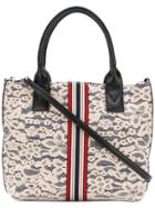 Pinko Embellished Brand Lace Tote Bag - Blue