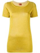 Missoni Glitter Effect T-shirt, Women's, Size: 40, Yellow/orange, Polyester/rayon/viscose