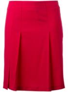 Cacharel Pleated Detail Mini Skirt, Women's, Size: 38, Pink/purple, Virgin Wool/spandex/elastane