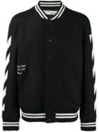 Off-white - Brushed Print Bomber Jacket - Men - Cotton/polyamide/polyester/virgin Wool - S, Black, Cotton/polyamide/polyester/virgin Wool