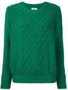 Coohem Pile Aran Knit Pullover - Green