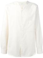 Lemaire V Neck Button Down Shirt, Men's, Size: 50, Nude/neutrals, Cotton