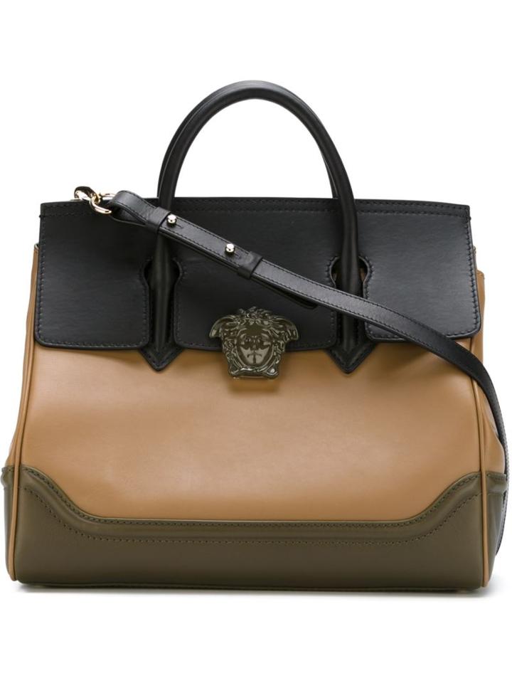 Versace Medusa Tote, Women's, Brown, Calf Leather