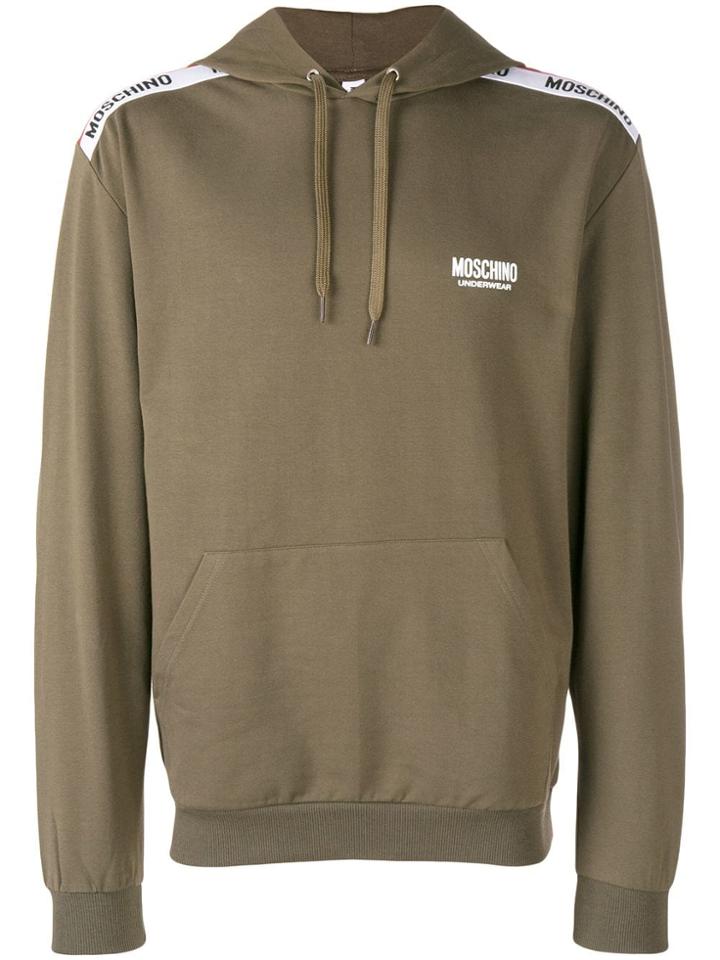 Moschino Logo Print Hoodie - Green