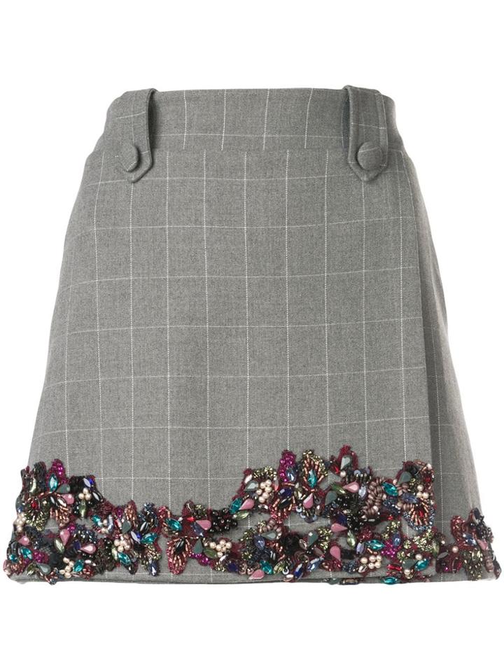 Patbo Embellished Mini Skirt - Grey