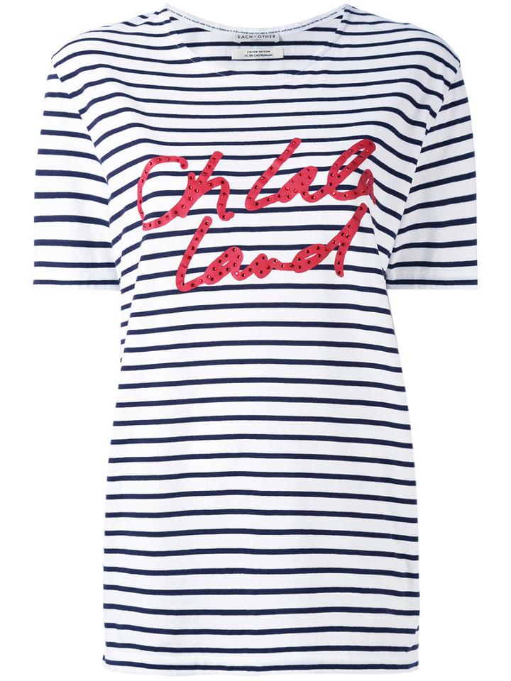 Striped Boyfriend T-shirt - Women - Cotton - S, White, Cotton, Each X Other
