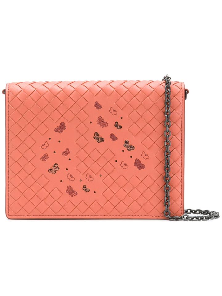 Bottega Veneta Woven Chain Wallet - Yellow & Orange