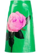 Prada Rose Motif Skirt - Green