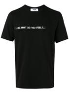 Msgm Slogan T-shirt, Men's, Size: Xl, Black, Cotton