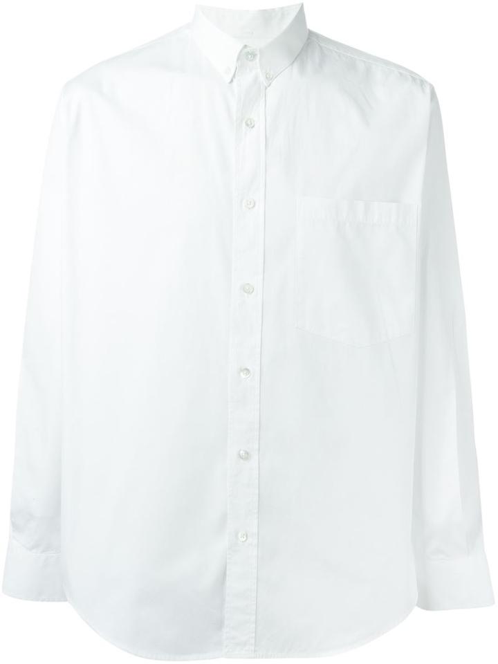 Ami Alexandre Mattiussi Chest Pocket Shirt, Men's, Size: 40, White, Cotton