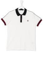Moncler Kids Colour Block Polo Shirt, Boy's, Size: 14 Yrs, Nude/neutrals