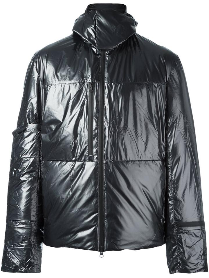 Y-3 Hooded Down Jacket, Men's, Size: Medium, Black, Polyamide/polyester/feather Down/feather