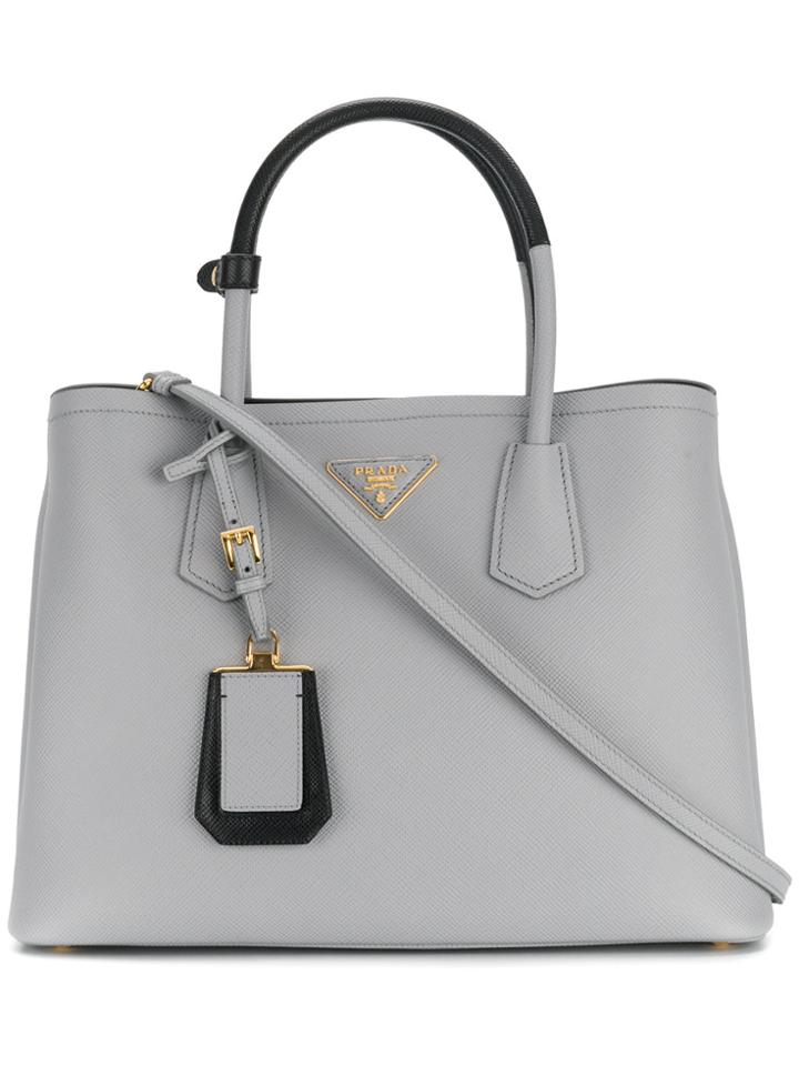 Prada Double Bag Shopper - Grey
