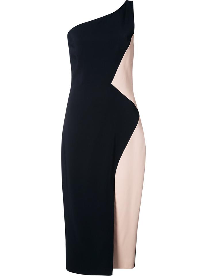 Cushnie Et Ochs - Single Shoulder Bicolour Dress - Women - Polyester/spandex/elastane/viscose - 8, Blue, Polyester/spandex/elastane/viscose
