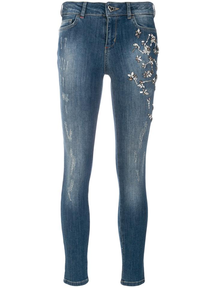 Twin-set Sequin Embellished Skinny Jeans - Blue
