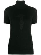 Trussardi Jeans Short Sleeve Roll Neck Top - Black