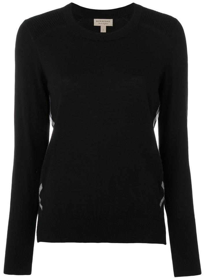 Burberry - Crew Neck Top - Women - Merino - Xs, Black, Merino