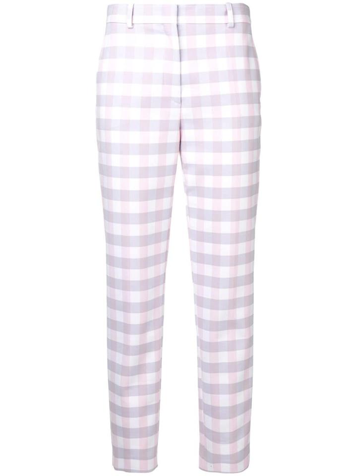 Emilio Pucci Lilac Gingham Check Straight-leg Trousers - White