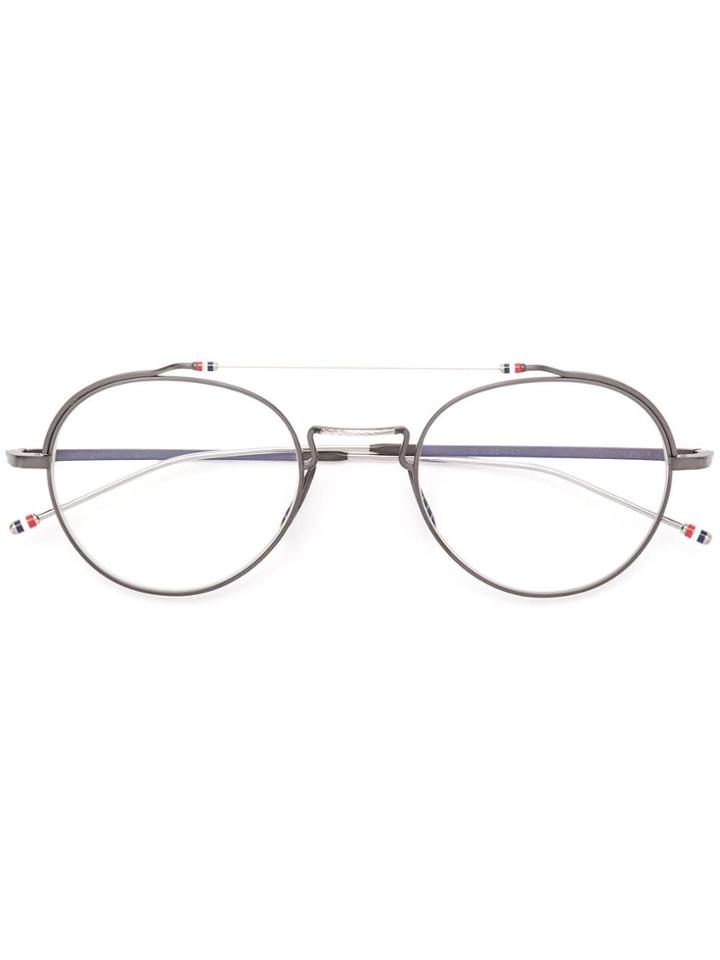 Thom Browne Eyewear Black Iron & Silver Glasses