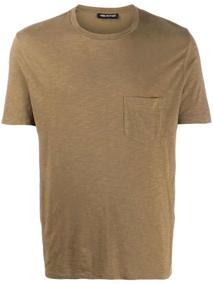 Neil Barrett Plain Chest-pocket T-shirt - Brown