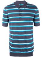 Kiton - Striped Polo Shirt - Men - Silk/linen/flax - L, Blue, Silk/linen/flax