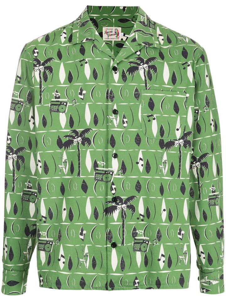 Hysteric Glamour Print Long-sleeve Shirt - Green