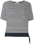 Moncler Contrast Hem T-shirt, Women's, Size: Large, Blue, Cotton/spandex/elastane/polyamide