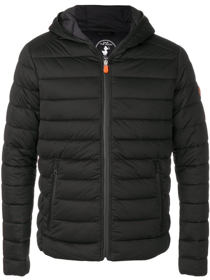 Save The Duck Quilted Hooded Jacket - Black