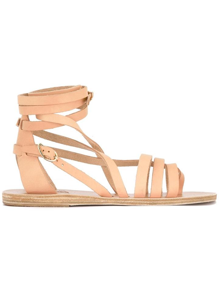 Ancient Greek Sandals Ankle Strap Flat Sandals - Nude & Neutrals