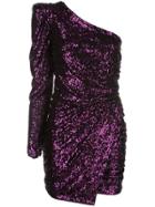 Iorane Asymmetric Sequinned Dress - Purple