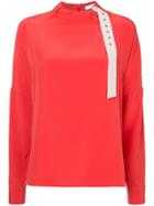 Tibi Colour Block Dolman Top - Red