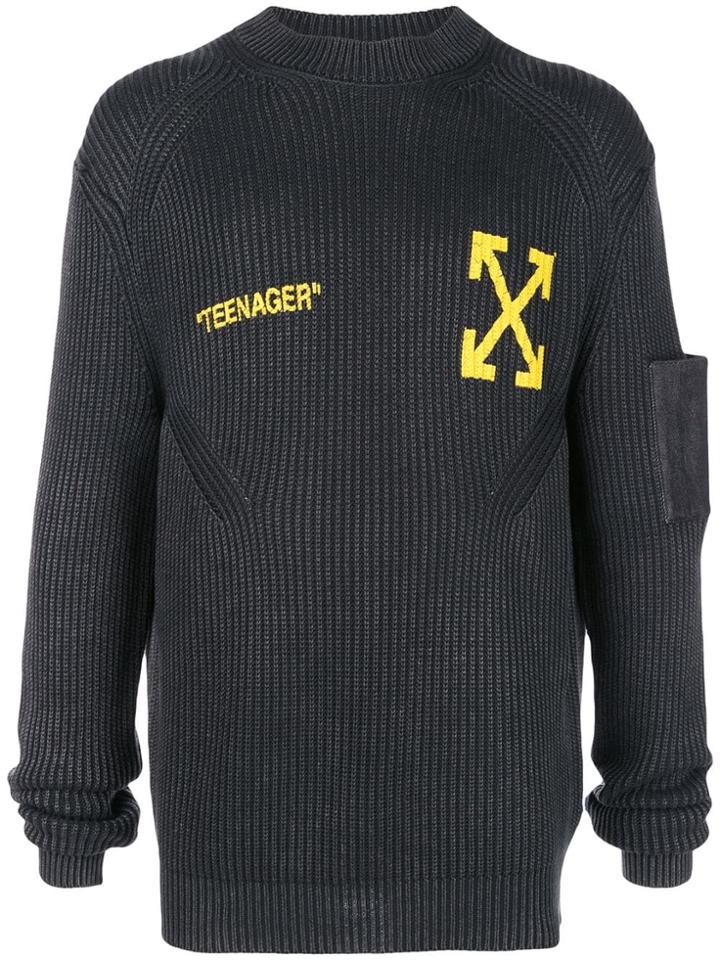 Off-white 'teenager' Printed Jumper - Grey
