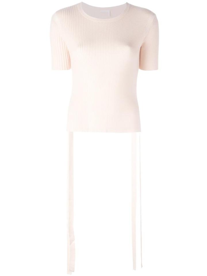 See By Chloé Ribbed Side Tie Top, Women's, Size: Xs, Nude/neutrals, Wool