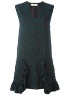Marni Teardrop Print Ruffle Dress, Women's, Size: 40, Green, Viscose/silk