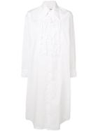 Comme Des Garçons Vintage Ruffled Bib Shirt Dress - White