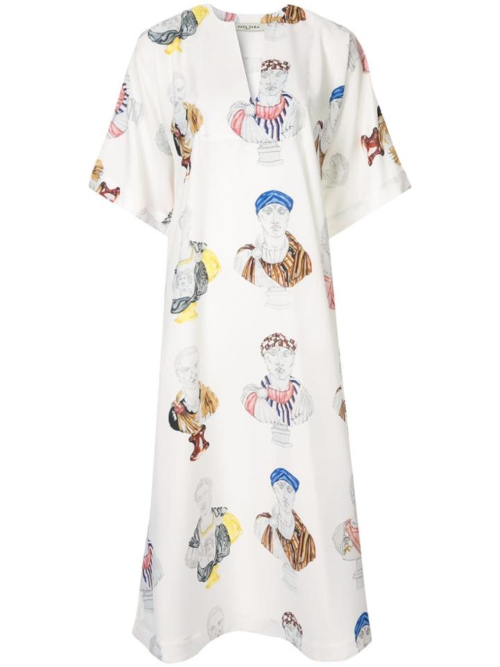 Tata Naka Printed Kaftan Dress - White