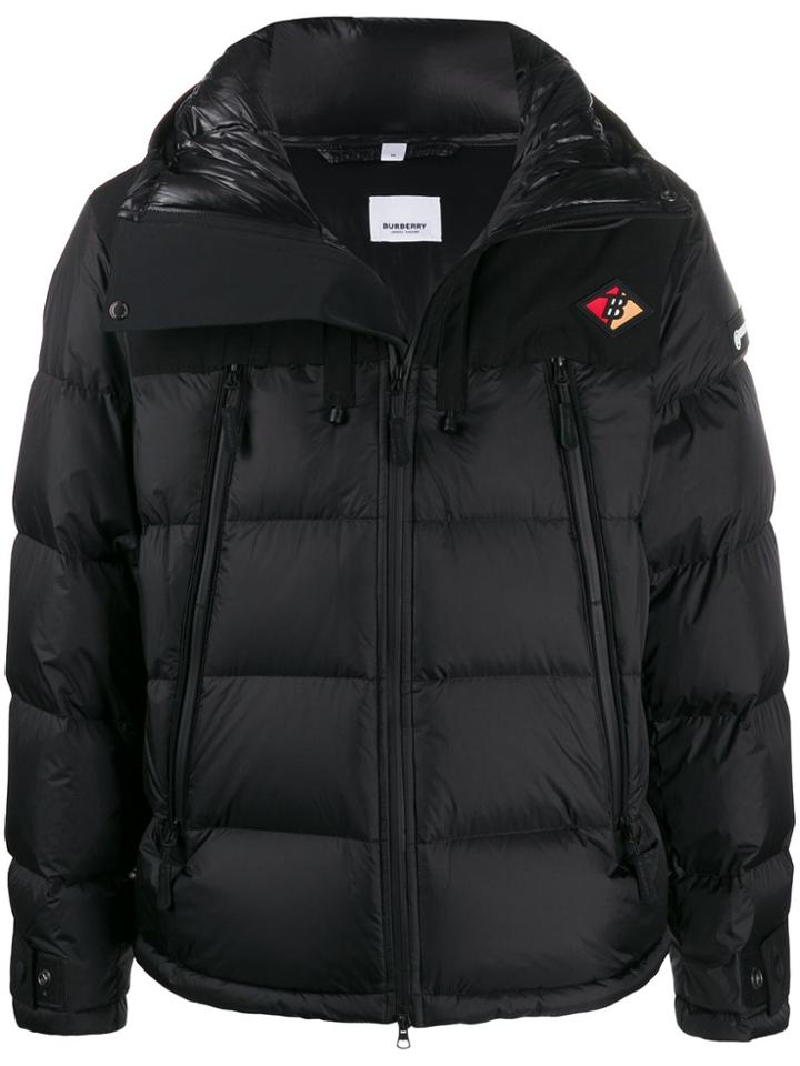 Burberry Padded Logo Patch Jacket - Black