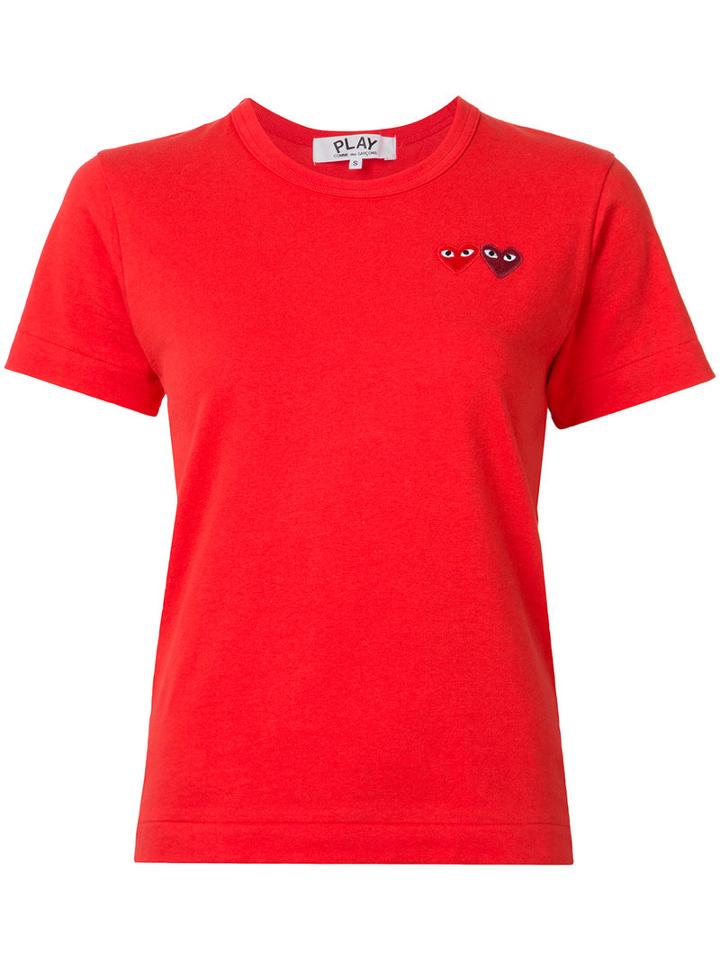 Comme Des Garçons Play Embroidered Heart T-shirt, Women's, Size: Small, Red, Cotton