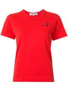 Comme Des Garçons Play Embroidered Heart T-shirt, Women's, Size: Small, Red, Cotton