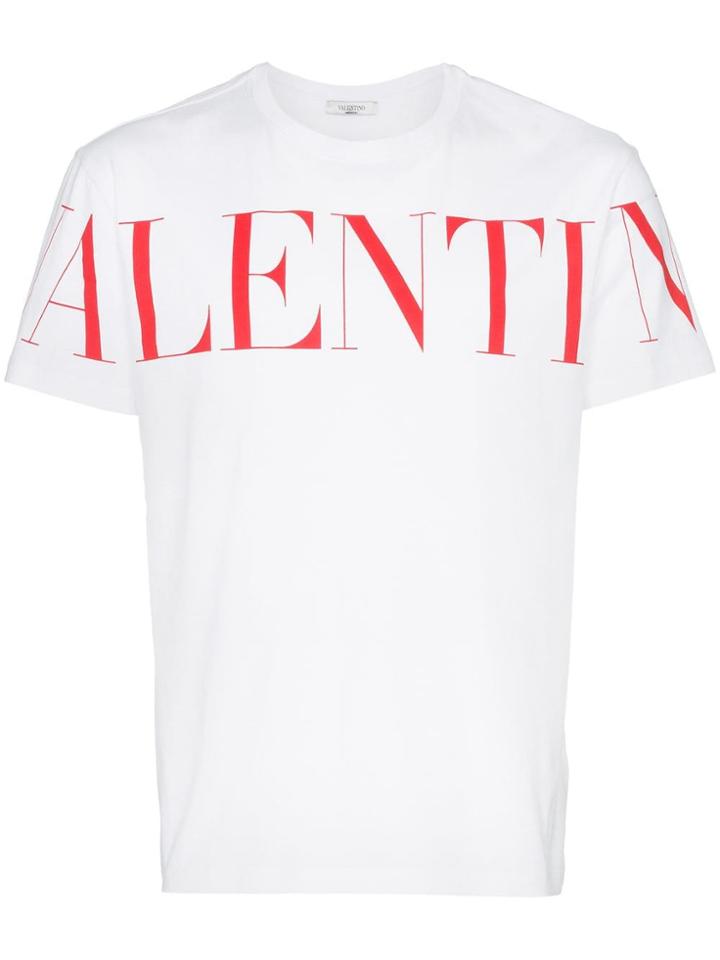 Valentino Logo Printed T-shirt - White