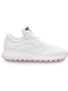 Prada Top Stitched Runner Sneakers - White