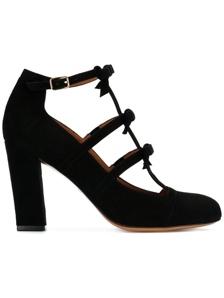 Chie Mihara Cross Strap Pumps - Black