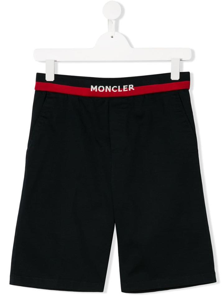 Moncler Kids Teen Logo Band Shorts - Blue