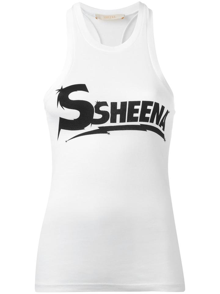 Ssheena - Logo Print Vest - Women - Cotton - L, White, Cotton
