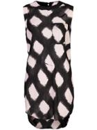 Thomas Wylde Printed Long-line Tank Top - Pink & Purple