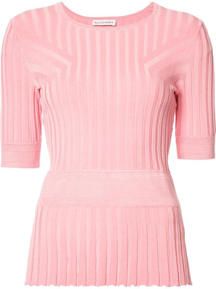 Altuzarra Ribbed Detail Knitted Top, Women's, Size: Medium, Pink/purple, Viscose/polyamide/spandex/elastane