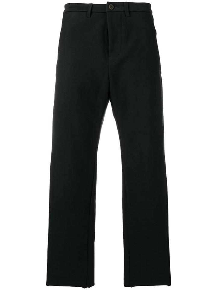 Individual Sentiments Woven Straight Leg Trousers - Black